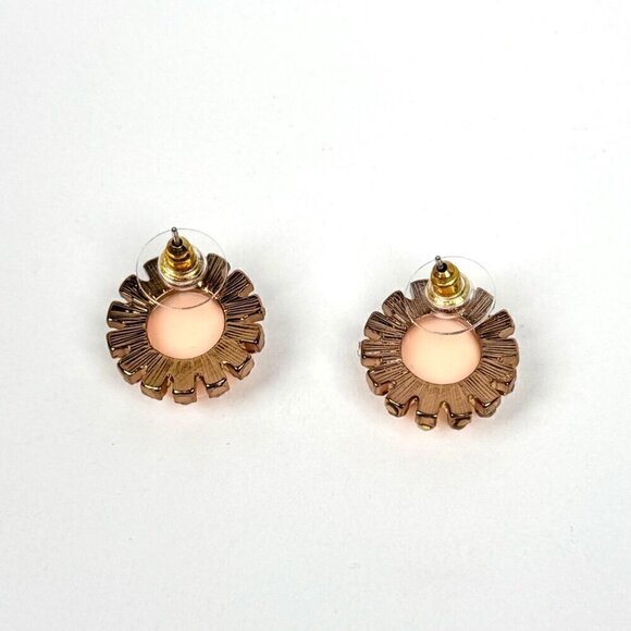 NWT Betsey Johnson Studs Earrings Cream Roses Light Green Crystals Fairy Flower - Picture 6 of 7